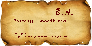 Bozsity Annamária névjegykártya